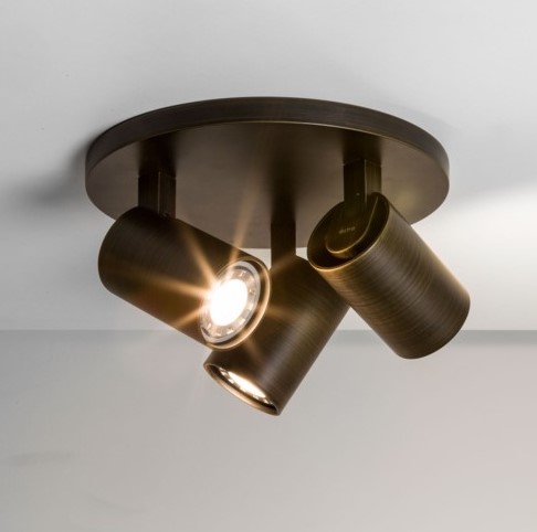 Astro Ascoli Triple Ceiling Spotlight in Bronze 