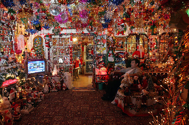 Christmas lights and baubles